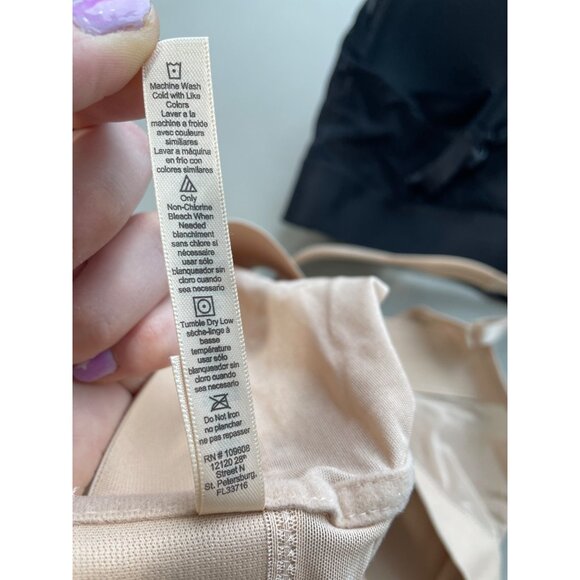 Rhonda Shear 2 Pk Molded Cup Bra with Wrap Back Size 2X Black Beige Lounge 645.7 - Picture 7 of 10